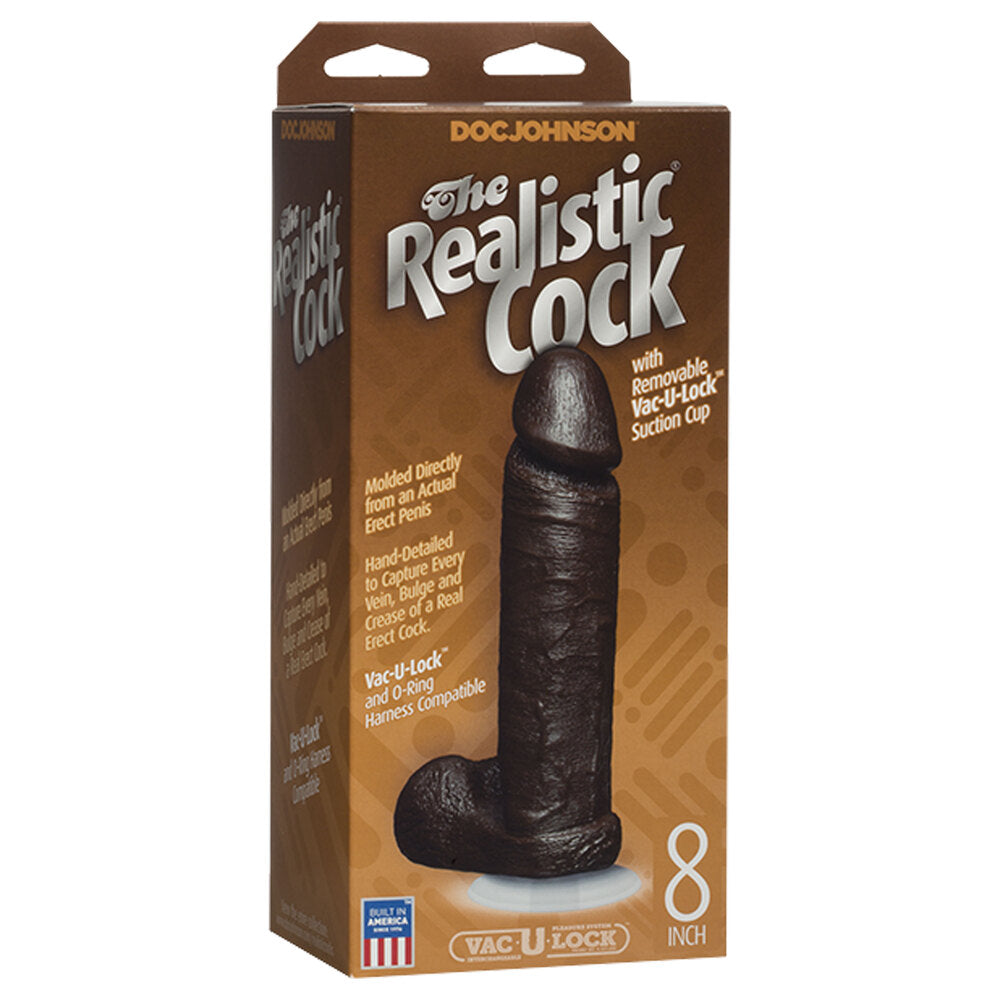 The Realistic Cock 8 Inch Dildo Black